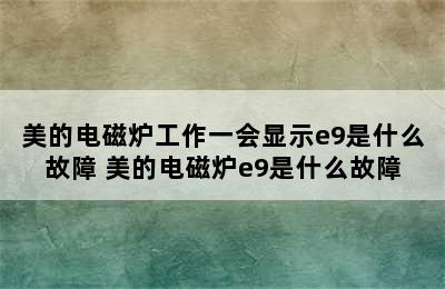 美的电磁炉工作一会显示e9是什么故障 美的电磁炉e9是什么故障